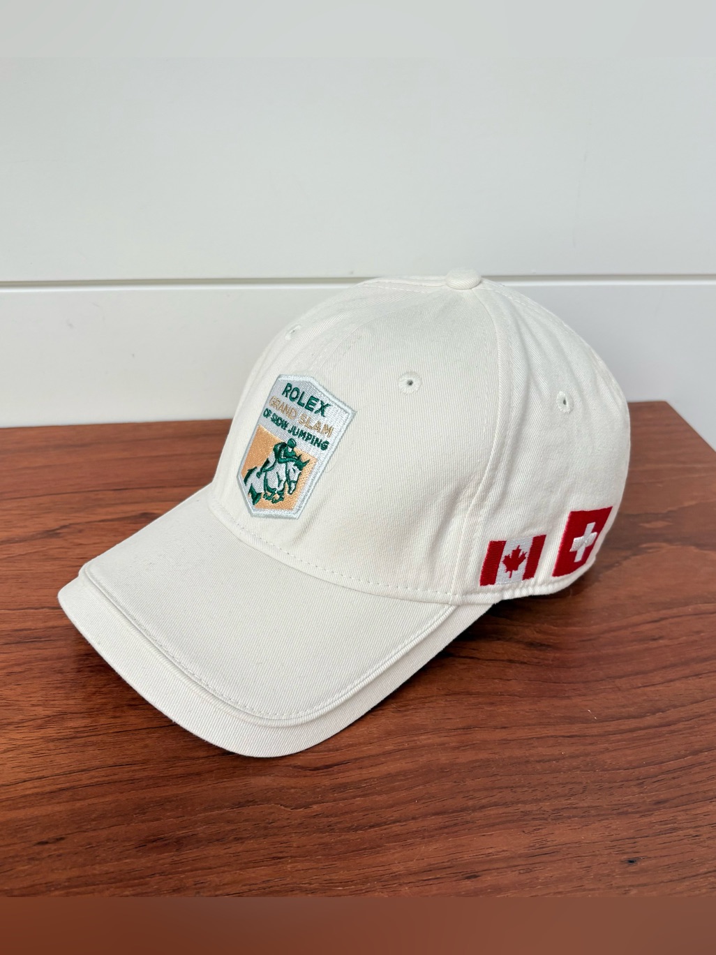 Rolex Grand Slam Of Show Jumping White Baseball Cap Hat Embroidered Flags Horse